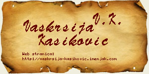 Vaskrsija Kašiković vizit kartica